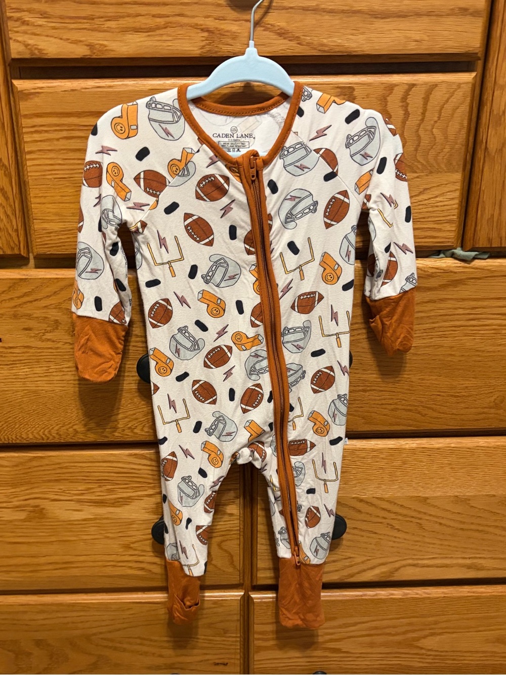 Caden Lane Football Zippy Romper 🏈 0-3 mo
